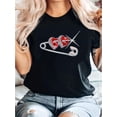 thumbnail image 1 of Valentine's Day Women's Casual T-Shirt with Unique Heart Print - Soft Polyester, Machine Washable, Crew Neck, Short Sleeve - Perfect for All Seasons Tee For Adult, Men, Women, Teen, Teenager, Adolesc, 1 of 5