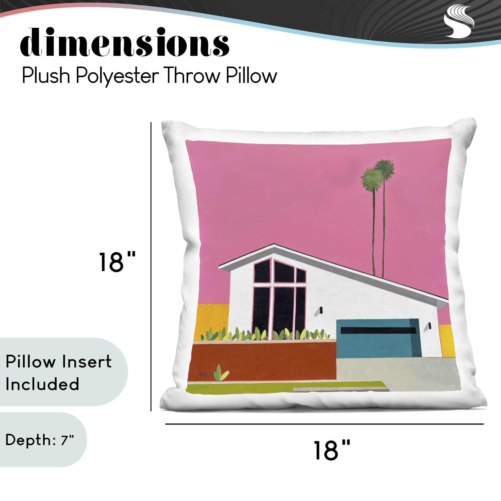 Stupell Industries Pink Sunkissed Suburbia Decorative Printed Throw Pillow, design by Jan Weiss