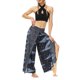 thumbnail image 3 of VISgogo Pantalones de pierna ancha de verano para mujer, pantalones sueltos sueltos de tiro medio con estampado bohemio con divisiones para yoga, playa, vacaciones VISgogo  moda, 3 of 7