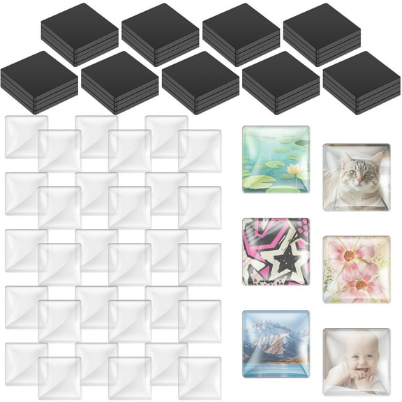 DIY Craft Fridge Magnet Square Decorative Refrigerator Magnet Enduring Glass Lodestone for DIY Fridge Craft Making