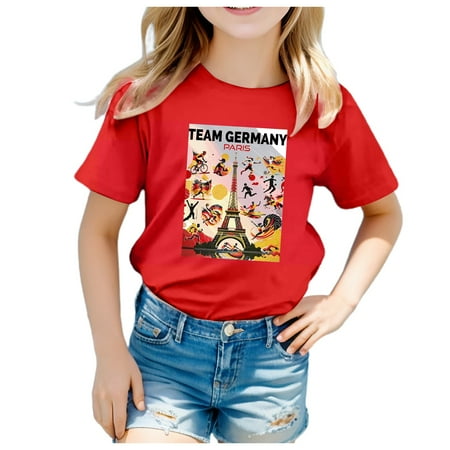 

FANDANIV Tees Summer T-Shirts For Boy Unisex Print Tee Girl Funny T Shirts Short Sleeve Round Neck For 3-13 Years Undershirts Kids