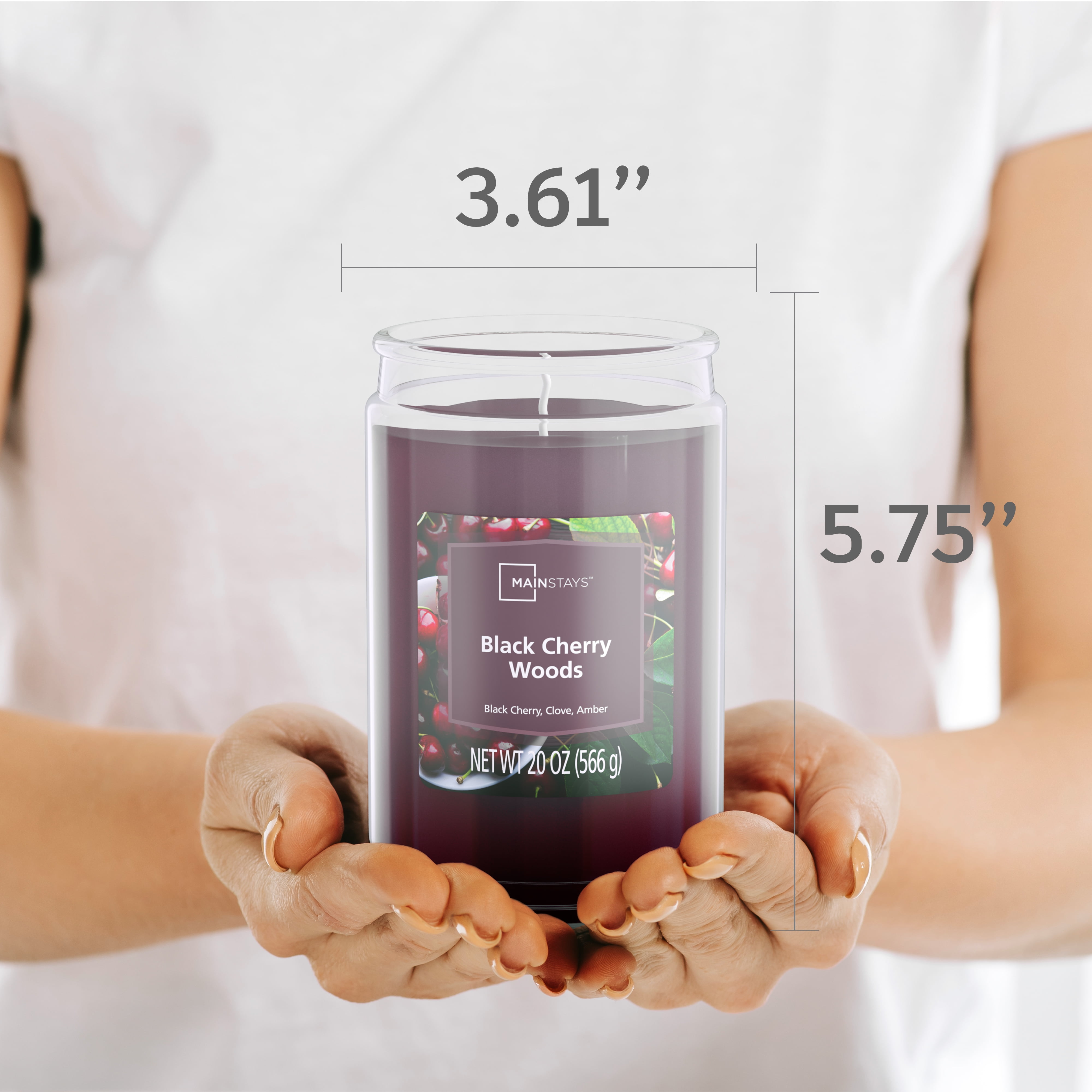(3 pack) Mainstays Black Cherry Woods Single-Wick Scented Glass Jar Candle, 20 oz