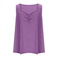thumbnail image 5 of USSUMA Summer Tops for Women 2025 Women's Tank Tops Sleeveless V Neck Solid Color Plus Size Tops for Women Elegant Tee Loose Shirt Work Purple Polyester Online Shopping Tank Top for Women Xxxl, 5 of 6