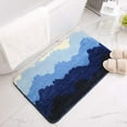 thumbnail image 1 of Granjero Gordo Alfombra de baño peluda antideslizante de microfibras suaves, alfombrilla de baño con absorción de agua (azul, 16 x 24 pulgadas), 1 of 4