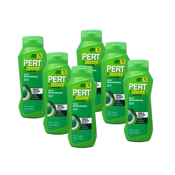 Pert Plus 2 in 1 Classic Clean Shampoo & Conditioner for Normal Hair, 25.4 oz, 6 Pack