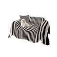thumbnail image 2 of Black Striped Couch Cover for 2 Cushion Couch, Modern Simple Farmhouse Beige Vintage Washable Love Seat Sofa Covers Slipcover, Throw Sofa Covers for Pets, Furniture Protector 71"x102", 2 of 9