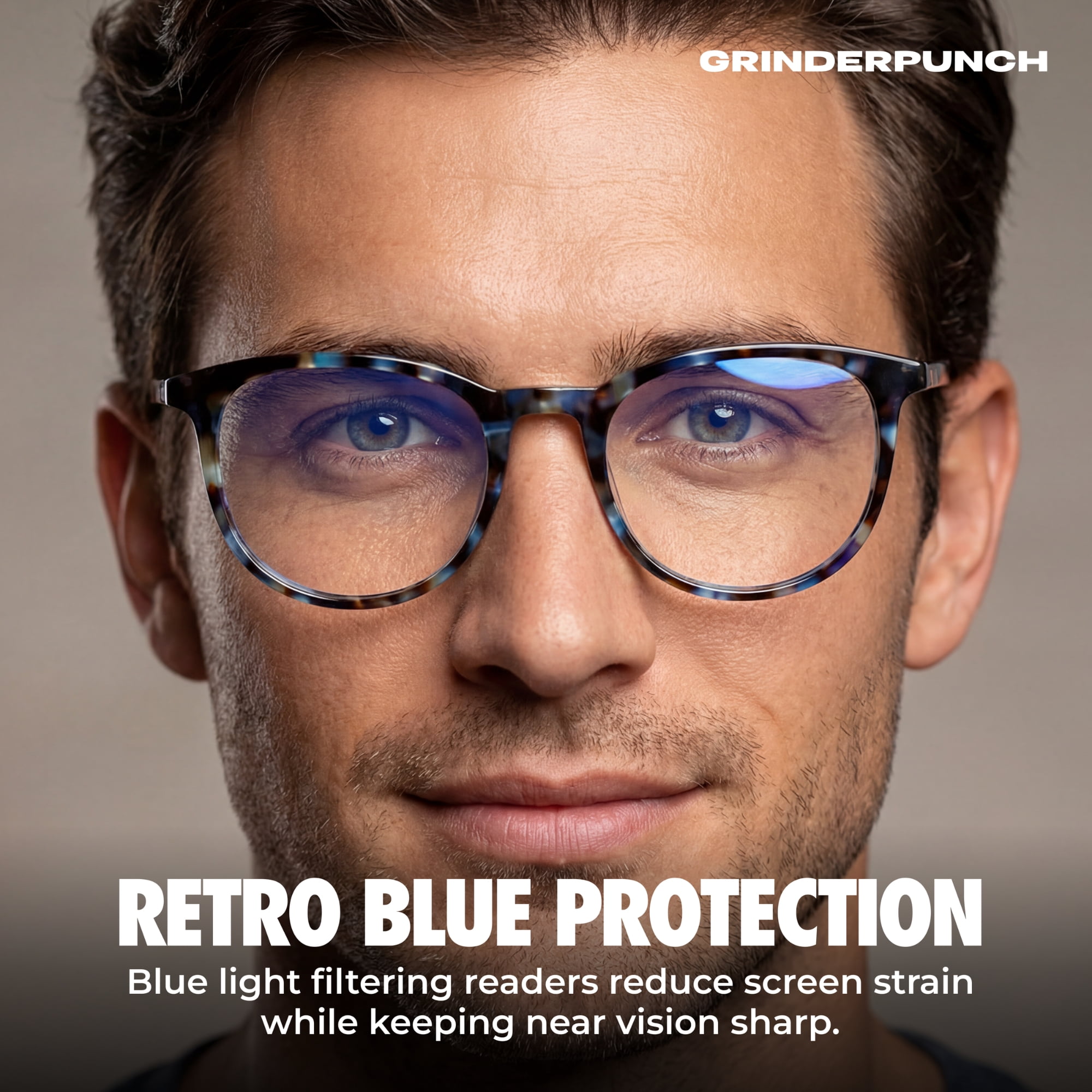 Grinderpunch Reading Glasses for Women and Men Blue Light Blocking Readers Stylish Readers with Spring Loaded Hinges - 2 Pack Tide, 1.00