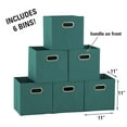Household Essentials 11x11x11 Fabric Storage Cube Bins, Aqua, Set of 6