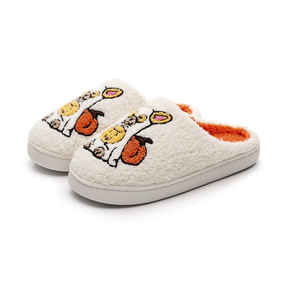 Willtoo Slippers for Women Warm Patterns Fluffy Fuzzy Pumpkin House Shoes Cozy Halloween Slippers Soft Memory Foam Indoor Outdoor Home Shoe