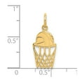 thumbnail image 2 of 10k Yellow Gold Solid Polished BASKETBALL Charm 22x10mm Wide Pendant Necklace for Women - .8 Grams, 2 of 2
