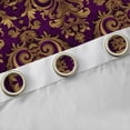 thumbnail image 4 of Homewish Vintage Baroque Floral Black Out Curtains,Damask Victorian Curtains Pack of 2 (42x63 Each),Gold Purple Bedroom Curtains For Adults,Microfiber Bedroom Decor, 4 of 6