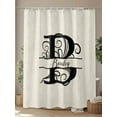 thumbnail image 4 of Letter B Standard Shower Curtain Set, Waterproof Shower Curtains for Bathroom, Monogram Words Washable Fabric Cloth Bath Curtain for Bathtub Decoration with Hooks 72x72 Inches, 4 of 6
