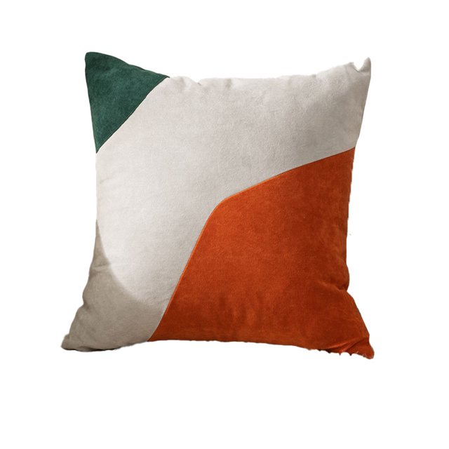 Funda de almohada para sofá de muebles cuadrados empalmados irregularmente de tres colores