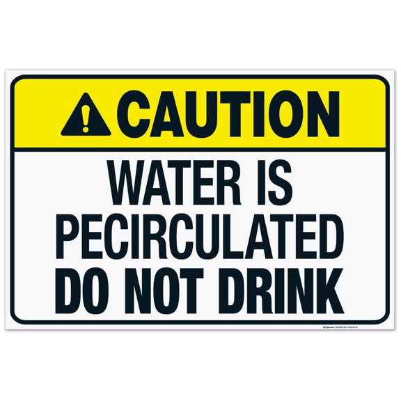 California Spray Ground Water Sign, Complies With State Of California Pool Safety Code, 24x36 Corrugated Plastic