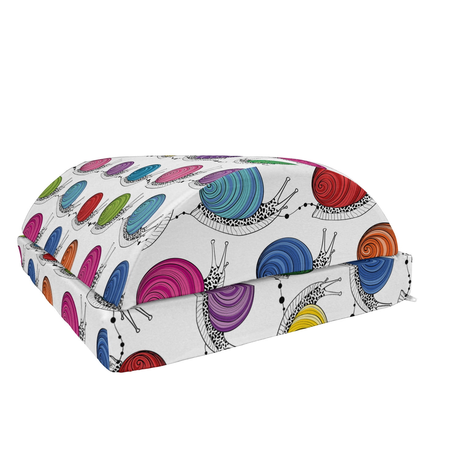 Colorful Foot Rest, Outline Snails with Cheerful Funny Vibrant Colored ...