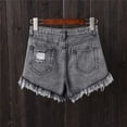 thumbnail image 4 of Womens Ripped Jeans Shorts 2025 Summer Solid High Waist Breasted Sexy Perforated A Wide Leg Denim Baggy Dressy Casual Womens Jorts S-5XL, 4 of 4