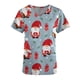 thumbnail image 5 of Pntutb, blusas con cuello en V y manga corta a la moda para mujer, blusa de bolsillo con estampado de uniforme de trabajo, tops Pntutb Pntutb-2921, 5 of 5
