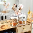 thumbnail image 3 of Yayeee 2 Pack Qtip Holder Bathroom Cotton Swab Canister with Lid Clear Dispenser Set, Gray Cute Cat, 3 of 6