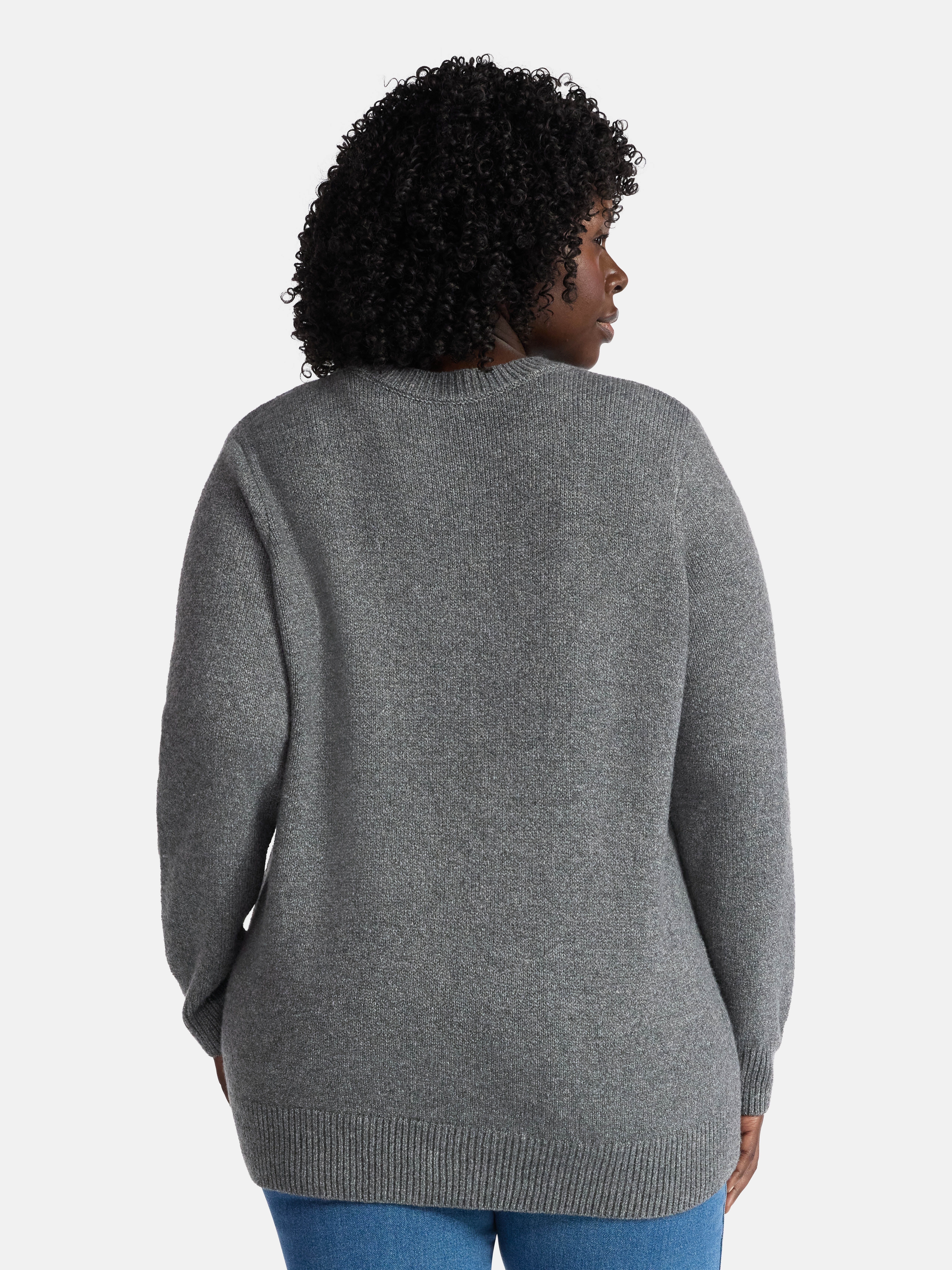Terra & Sky Women's Plus Holiday Talking Sweater, Midweight, Sizes 0X-4X