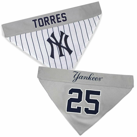 Pets First MLBPA Gleyber Torres Reversible Dog Bandana - Licensed, Reversible Pet Bandana - 2 sided Bandana