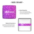 thumbnail image 5 of Gukieu Purple Glitter Print Leather Tissue Box, PVC Waterproof Velcro Opening and Closing Square Tissue Box Holder, Suitable for Home and Office Decoration, 5 of 7