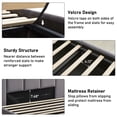 thumbnail image 5 of Upholstered Bed Frame with Palm-Shape Headboard, 750N Hydraulic Lift Storage Bed with Soft Velvet Fabric, 14 Wooden Slats, 8.26" Under-Bed Storage Space, Noise-Free Design, Gray, Full, 5 of 7
