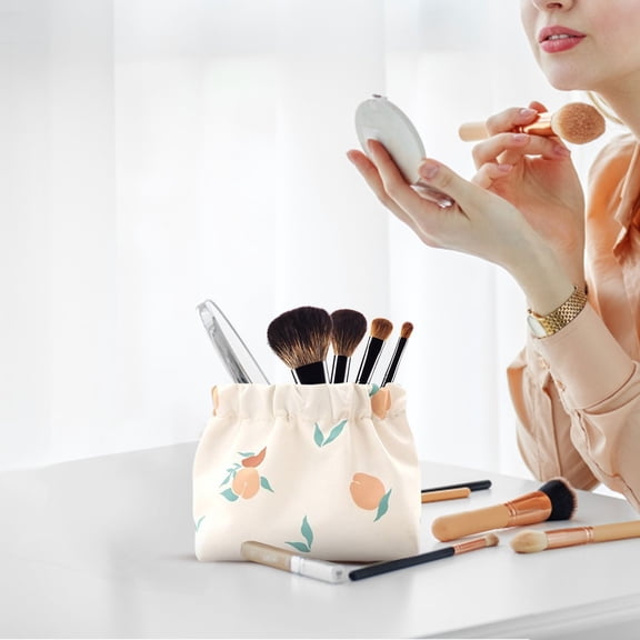 1X Printed Storage Cosmetic Bag Portable Storage Bag for Purse Jewelry Makeup Purse Printed Storage Bag Portable Lipstick Organizer Self Closing Purse Makeup Bag for Women Organizer Travel