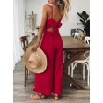 thumbnail image 5 of ZOELNIC Women's Summer Jumpsuit Spaghetti Strap Back Bow Romper, Wide Leg Vacation Outfit, Casual Resort Wear One Piece for Beach & Travel, S, 5 of 6