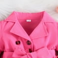 thumbnail image 5 of Ulitacool Girls Winter Dress Long Sleeve Solid Color Lapel Bowknot Button Dresses Tutu Dress Clothes Hot Pink Sweet Outfits, 5 of 9