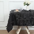 thumbnail image 4 of Balsa Circle 54x54 in Black Taffeta 3D Leaves Design Square Tablecloth Party Events Home Decorations Supplies, 4 of 6
