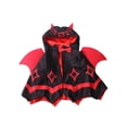 thumbnail image 2 of Pet Halloween Cape , Soft Fabric Vampire Cloak with Horns Bow Tie Bat Wings, Adjustable Holiday Outfit for Small Medium Dogs Cats Party Cosplay Dress Up, 2 of 8
