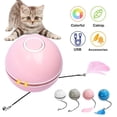 thumbnail image 4 of USB Rechargeable Pets Ball Toys with LED Lights Color-Changing Entertainment Bell Sound Playset Indoor Exercise Pink, 4 of 9