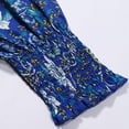 thumbnail image 6 of Women's Bohemian Holiday Printed V Neck Long Sleeve Shirt With Tie, 6 of 8