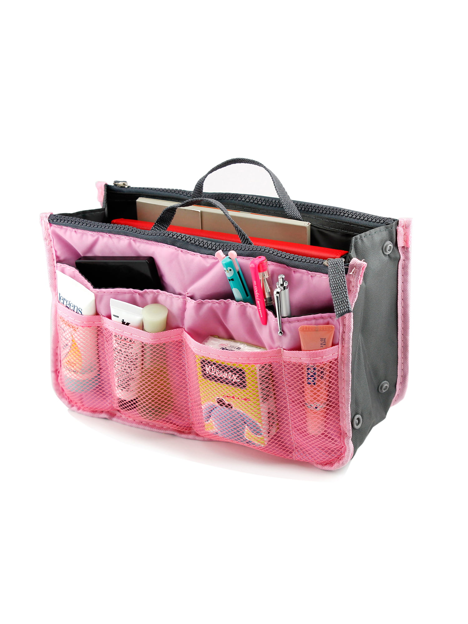 2dxuixsh Bag Insert Organizer for Tote Bag Womens Ladies Tote Bag Fashion Shoulder Bags Tote Leather Bag Handbags + Cat Pendant Purse Pink One size