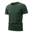 thumbnail image 4 of KPOPLK Men's Shirts Short Sleeve Quick Dry Lightweight T-Shirt Men Big and Tall Running Moisture Wicking Top Dark Green 8XL, 4 of 7