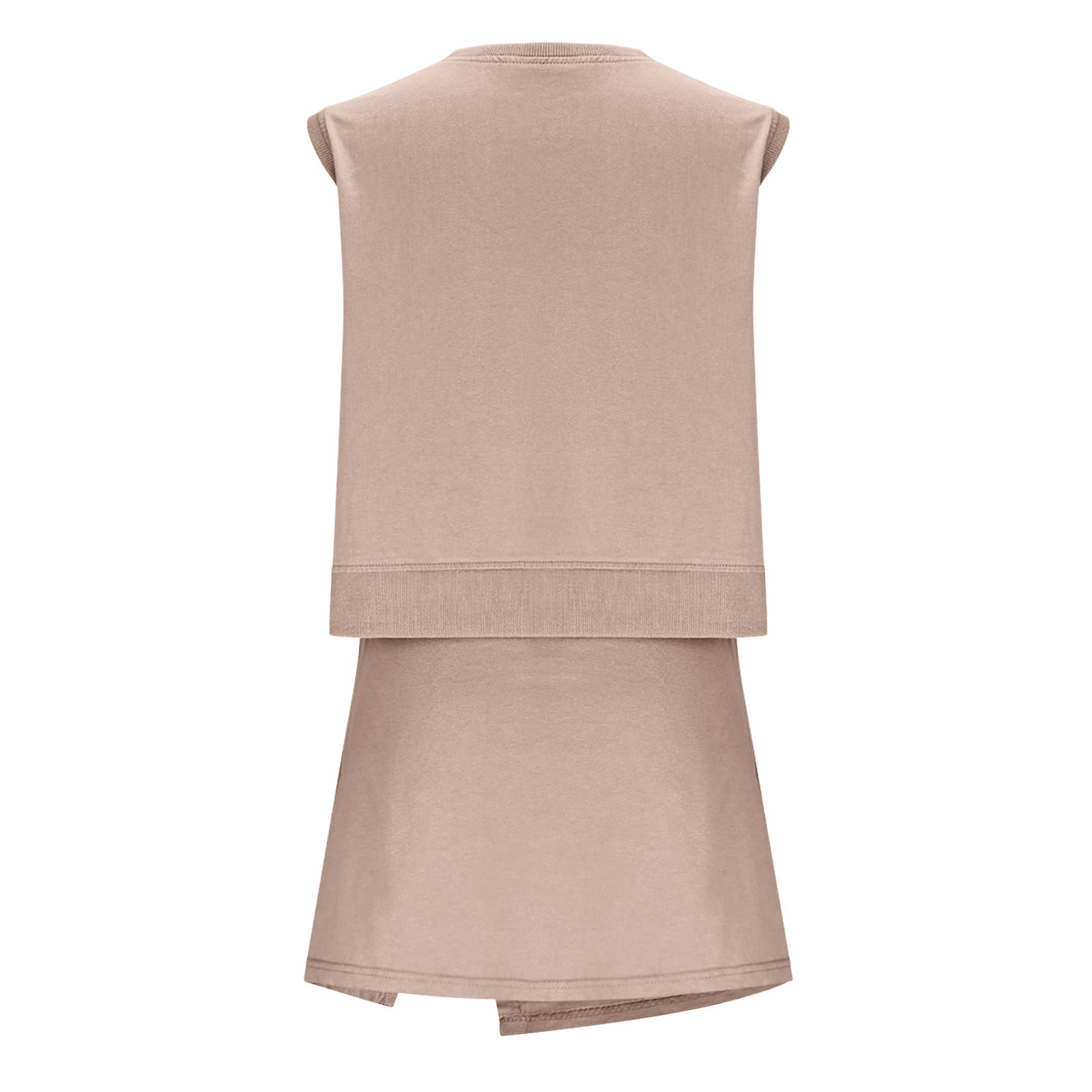 YHAJDS 2 Piece Outfits Set for Women Sleeveless Solid Crewneck Tank Top Elastic Waist Shorts