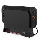 Switch 2 Cooling Fan with Dual Fans, Adjustable 3-Speed Touch Controls, RGB Lighting, 8 Game Card Storage, 2 USB Charging Ports,NS2 Console Cooler & Organizer
