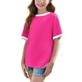thumbnail image 6 of XMMSWDLA Premium Quality Girls Tee‌ Girls Short Sleeve T Shirts Kids Summer Oversized Tops Casual Crewneck Basic Tees 5-15Y Hot Pink Tie-Dye Pattern T-Shirt‌, 6 of 9