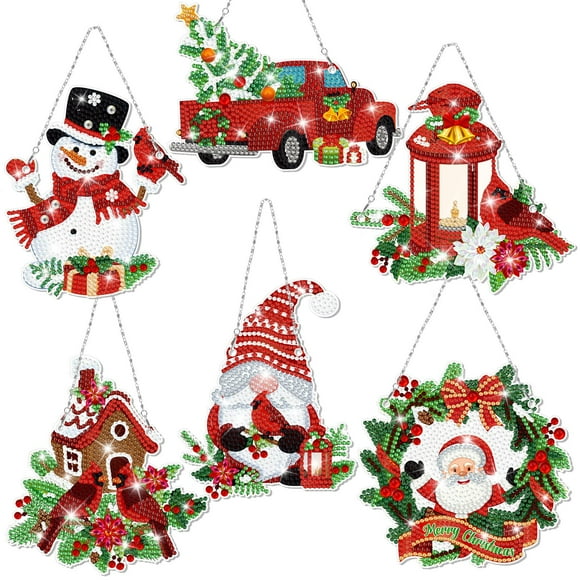 Art Craft Kit Chitidr, juego de pintura navideña con diamantes, 6 unidades