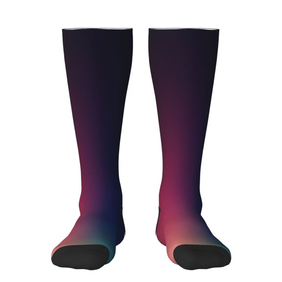 KLL retro blue orange red teal dark Print Cool Socks Men's Women's Crew Socks Funny Crazy Novelty Stockings