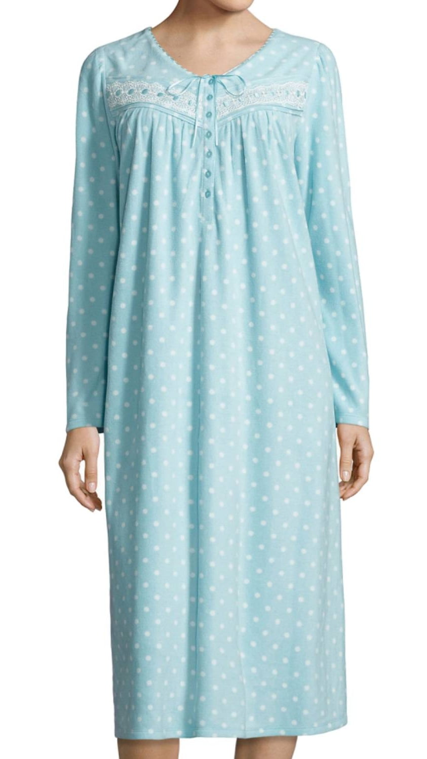 Adonna Women’s Nightgown XL Fleece Med Dot Fleece 