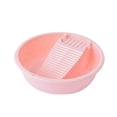 thumbnail image 2 of Lavabo multiusos con tabla de lavar, grueso y resistente, ideal para ropa de mascotas. Redondo rosa, 2 of 9