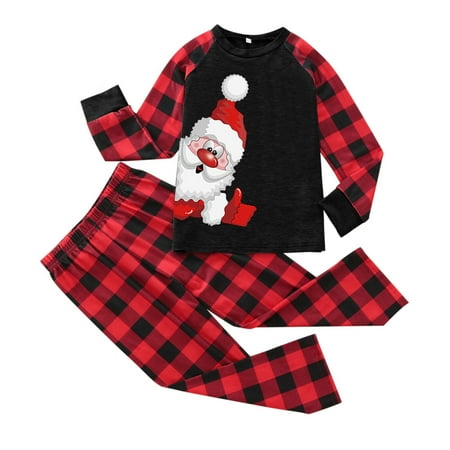 

Nomeniren Christmas Santa Print Long Sleeve Tops And Pants 2PC Set Outfirs Family Matching Pajamas Sleepwear Xmas Clothes Pjs Matching Sets Loungewear Outfits