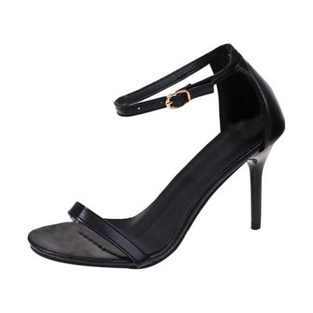 

Xfvqtps Women High Heeled Shoes Pointy Toe Peep Toe Rhinestone Slender Heel PU Sandals New Gold Diamond Fashion Pointed Sandals Slippers Black