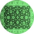 thumbnail image 1 of Ahgly Company Indoor Round Oriental Emerald Green Traditional Area Rugs, 6' Round, 1 of 4