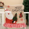 thumbnail image 3 of Christmas Decorations, Holiday Chair Cover, Festive Snowman Santa Claus Scene, Soft Cloth Material, Easy to Clean, Protective and Decorative for Dining Chairs, 3 of 7