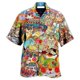thumbnail image 3 of Camisetas con estampado 3D de gatos coloridos para hombre, camisetas casuales de manga corta con botones para vacaciones en la playa, camisetas de talla grande para hombre, 3 of 5