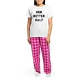 thumbnail image 4 of CafePress - Her Better Half Women's Light Pajamas - Women's Short Sleeve Print T-Shirt and Pants Light Cotton Pajama Set, 4 of 7