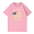 thumbnail image 4 of Cotton Short Sleeve T Shirt with We the People 250 Years Semiquincentennial 1776 2026 Print Loose Fit Crewneck Top for Women and Men Pink XL Pink XL, 4 of 5