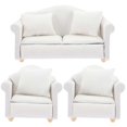 thumbnail image 1 of 1 Set Doll Furniture Set 1:12 Scale Miniature Wooden Sofa and Cushions Miniature Decoration, 1 of 4